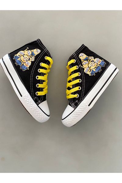 STARYOU STORE Lenjerie lungă neagră - Tenis casual cu imprimeu Minions