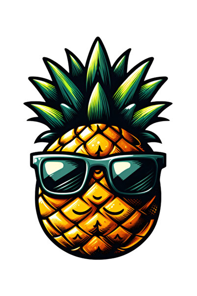 MegaSticker ملصق نظارات رائع بنمط الأناناس - سيارة، دراجة نارية، خوذة، كمبيوت...