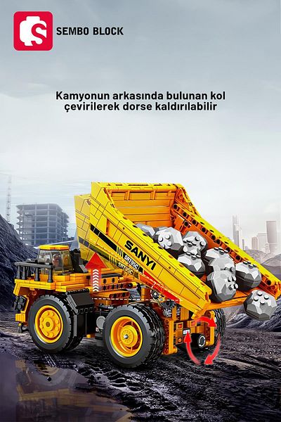 Sembo Block شاحنة معدنية مرخصة من Sany 1261 قطعة من مكعبات البناء المتوافقة مع Lego ( 712023 )
