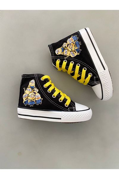 STARYOU STORE Lenjerie lungă neagră - Tenis casual cu imprimeu Minions