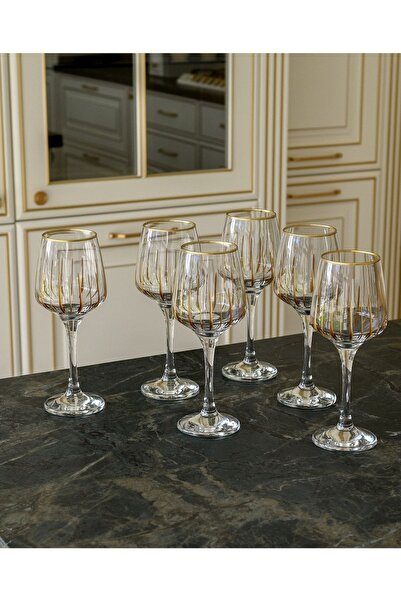 P H Panayır Home 6 Lı Kadeh Seti Lüks Gold