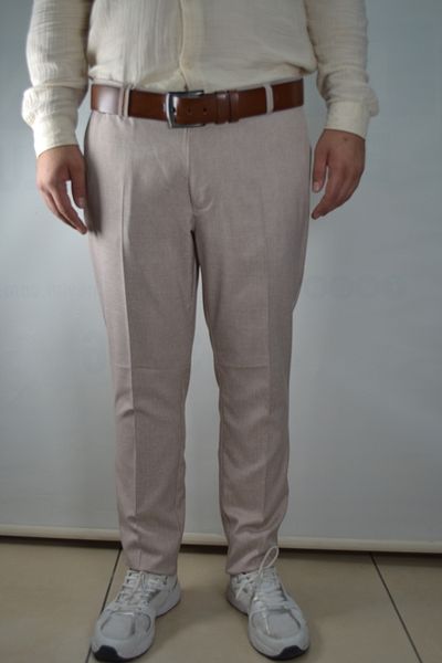 Bomonti Men's Cotton Slim Fit Striped Trousers