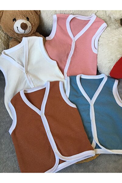 caliskanonline Braided Snap Fastener Seasonal Baby Vest 3-6-9 Months