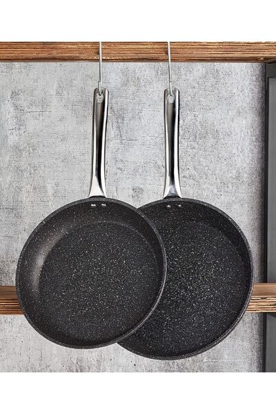 FALEZ Black Line 26-30 Cm Tava 2'li Set