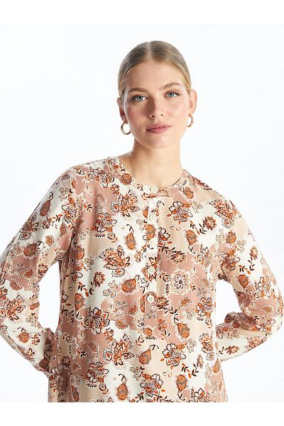 LC Waikiki LCW Grace - Crew Neck Patterned Women's Tunic