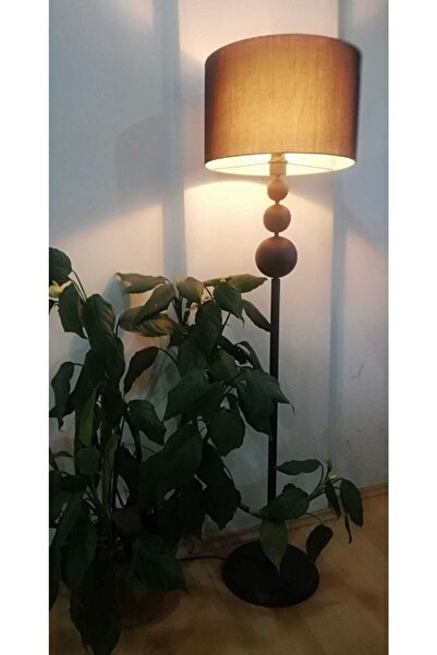 ABAJUR EVİM Roma Komple Siyah Ayak Silindir Başlık Lambader