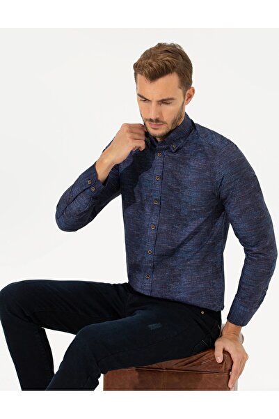 Pierre Cardin Erkek Lacivert Gömlek