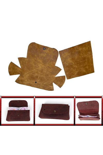 AiryFooT Голям дамски портфейл - готов крой, кожен, Zeugma Crazy Leather Hobby