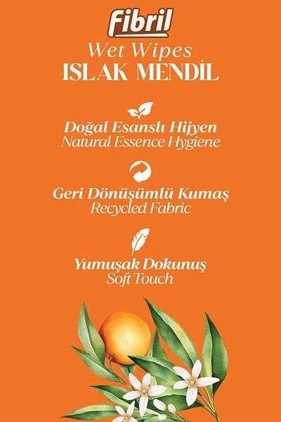 Fibril Orange Flower Patterned - 3x90 Leaf Essence, Recyclable Fabric