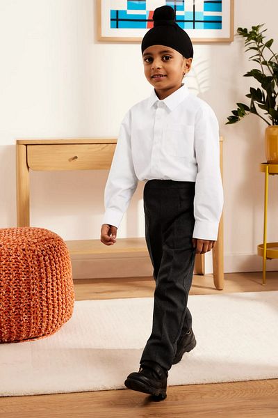 BayBayan High Waist Smoked Woven Children's School Pants