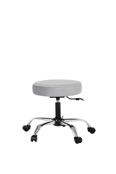 MARKAELZ Krom Ayakli 360 Derece Dönen Tabure Gri BABY FACE KUMAŞ