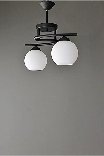 ABAJUR EVİM Hestia Modern  2Lİ Camlı Avize