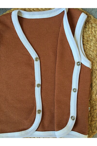 caliskanonline Braided Snap Fastener Seasonal Baby Vest 3-6-9 Months
