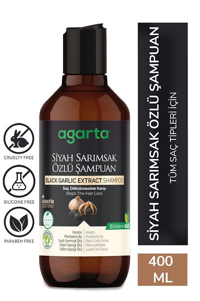 Agarta Natural Hair Loss Shampoo with Black Garlic - 400 ml