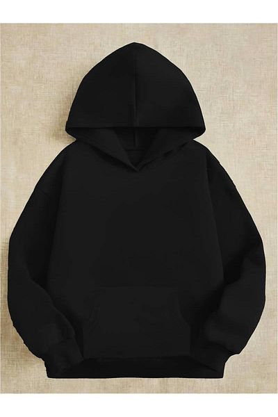 Toum OnlyMoon Black Hooded Sweatshirt - Smile Back Printed