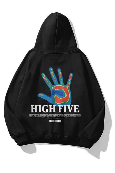 Touz Moda Φούτερ με μαύρη κουκούλα High Five