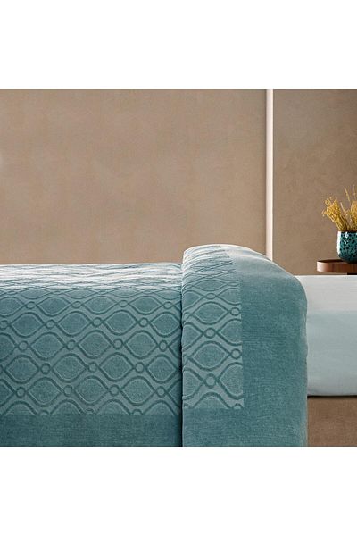 Marie Claire Green Single Pique Bedspread - Agusto Velvet