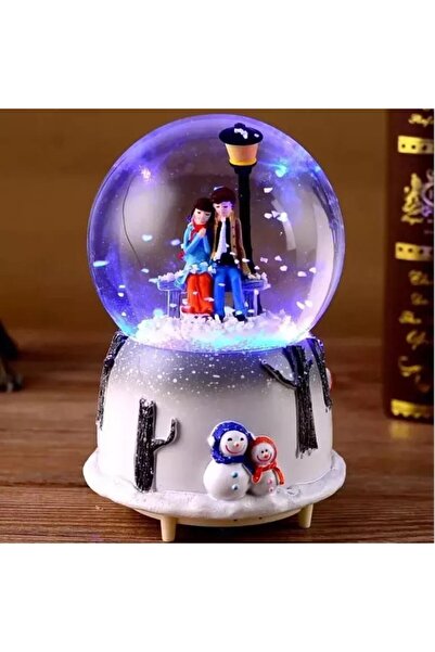 Genel Markalar Sokak Lambası Altında Oturan Aşıklar Işıklı Müzikli Orta Boy K...