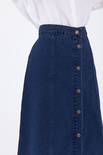 DeMim Maxi Indigo Denim Skirt