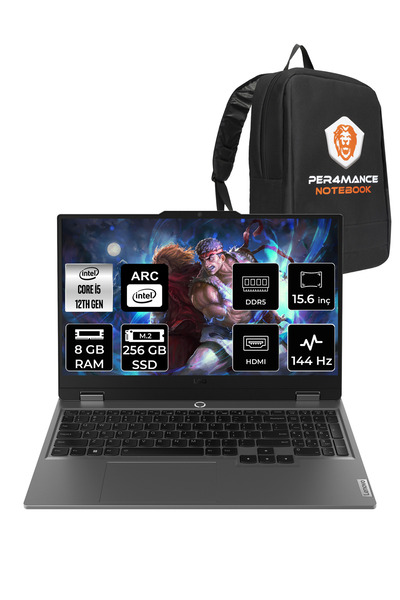 LENOVO LOQ  i5-12450HX 8GB 256GB SSD A530M/4GB 15.6" FHD 144Hz FDOS 83FQ000UT...