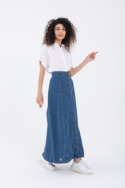 DeMim Fusta de blugi Maxi Mid Tone