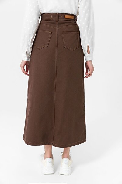DeMim Campine Denim Skirt-brown