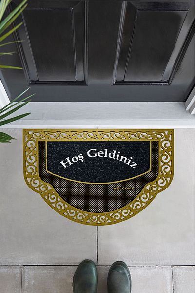 M&H Quality Decorative Washable Dust Catching Carpet Door - Welcome Doormat Written