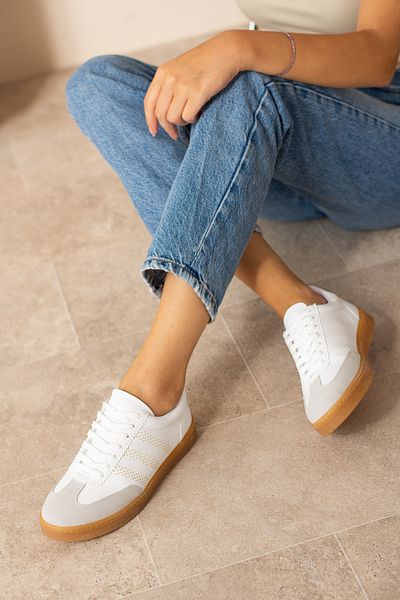 KOTAN Pantofi de damă - alb, pantofi sport cu detaliu logo