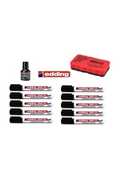 Edding 360 Xl Tahta Kalemi 10'lu Set ( Mürekkep & Tahta Silgisi ) tkm