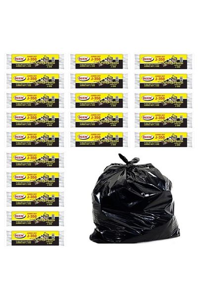 Ögem J-350 Jumbo Size Black Garbage Bag - 80x110 Cm, 90 Lt, 10 Rolls, 20 packs