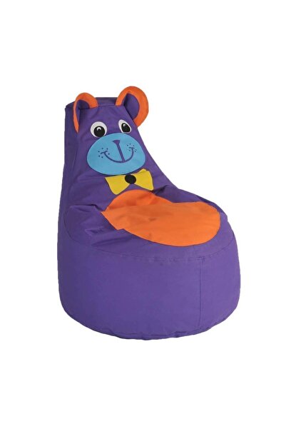 BAMBİTOYS Ayı Figürlü Armut Koltuk Mor Imperteks 67*60*25cm ( Çocuk Için Uygu...