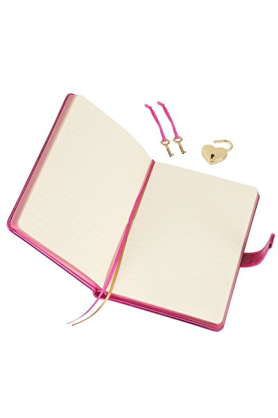 Victoria's Journals Hush Hush Metalik Kilitli Defter 13x18 Cm Pembe