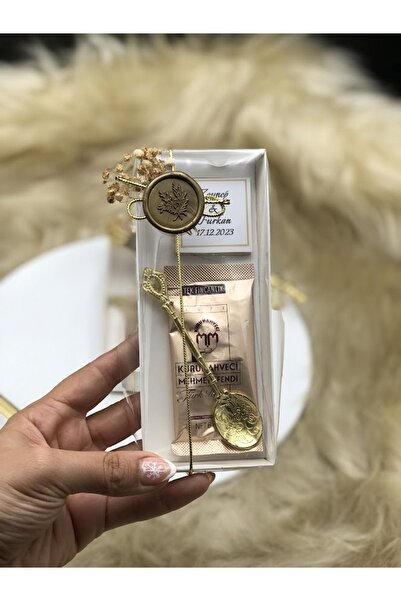 Mirabella Gift 10 Adet Kutulu Kaşıklı Kahve Ve Çikolata Süslemeli Söz Nişan H...