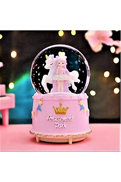 Genel Markalar Unicorn Ve Sevimli Kız Işıklı Müzikli Püskürtmeli Büyük Boy Ka...