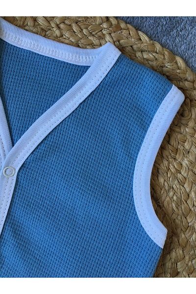 caliskanonline Braided Snap Fastener Seasonal Baby Vest 3-6-9 Months