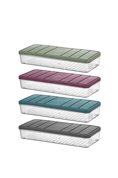 bimbambom 4 Pieces Nora Slim Storage Container 1.2 Lt