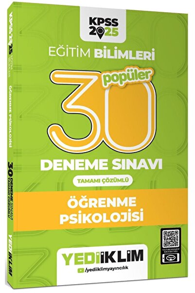 Yediiklim Yayınları 2025 Kpss Eğitim Bilimleri Öğrenme Psikolojisi Popüler Ta...