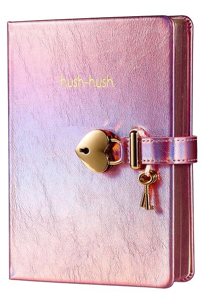Victoria's Journals Lilac Hush Hush Metallic Locked Notebook - 13x18 Cm