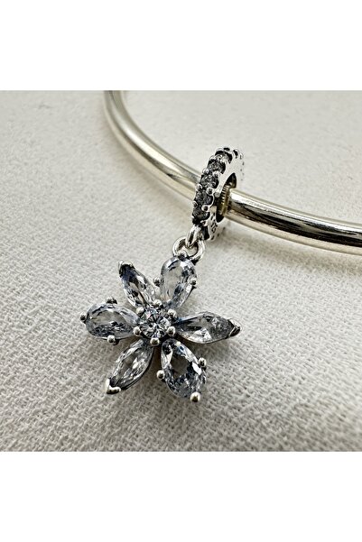 My Story Kristal Çiçek Sallantılı Gümüş Charm