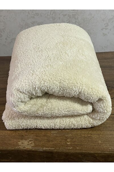 happyteks بطانية ويلسوفت قطيفة 180*220 بيج بطانية صوف قطيفة تليفزيون، دبل كري...