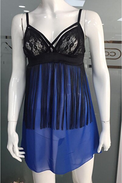 KLC MODA Sax plava noćna haljina