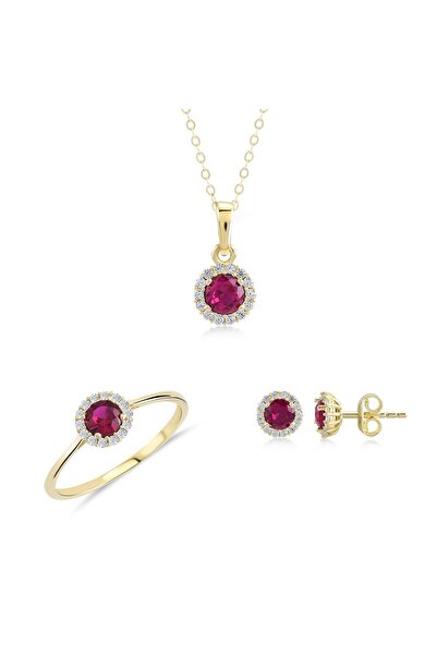 Hepimitu Taşlı Altın Set - 3'lü