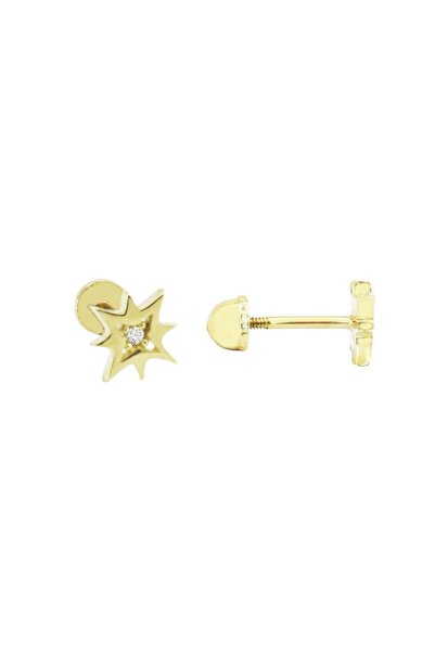 Hepimitu Kutup Yıldızı Tragus Piercing Altın Küpe