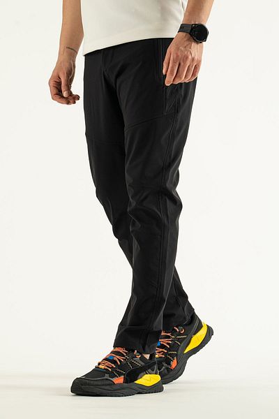 Souris Pantaloni de exterior cu 4 buzunare din Lycra, negri, respirabili