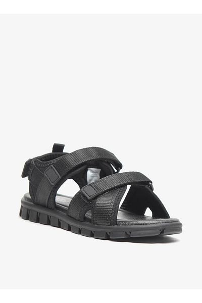 Mister Duchini Panelled Sandals with Hook and Loop Closure