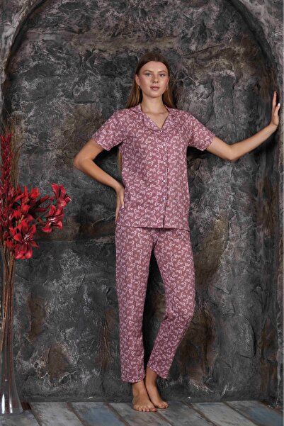 CALİA Yazlık Çiçekli Pembe Kısa Kol Pijama Takımı YENİ SEZON