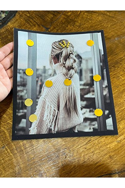 Gönülden Tasarım Дівчача аплікація з вишивкою паєтками - 23x19 см