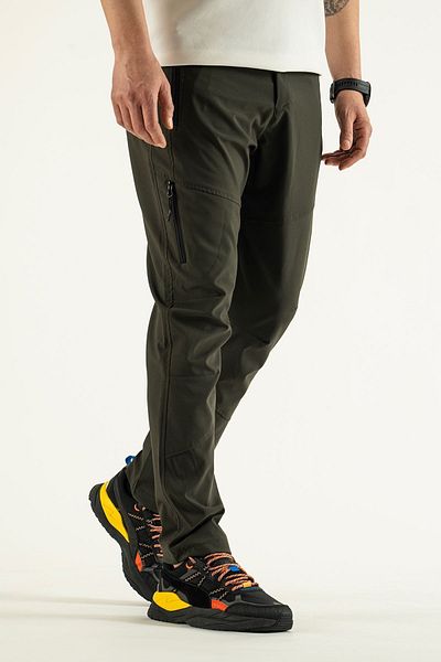 Souris Pantaloni de exterior cu 4 buzunare din lycra respirabili kaki pentru bărbați
