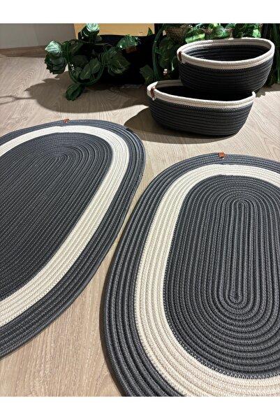 MaVaux Amsterdam Jute - 4-Piece Wicker Bath Mat Set