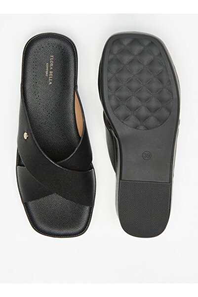 Flora Bella by Shoexpress Flora Bella Solid Crosstrap Slip On Sandals with Flatform Heels